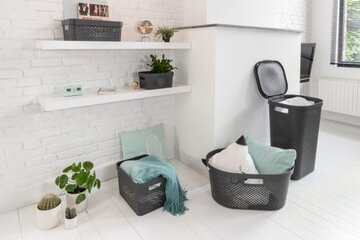 Curver 59l vapaasti seisova pyykkikori, harmaa hinta ja tiedot | Kylpyhuoneen sisustus | hobbyhall.fi