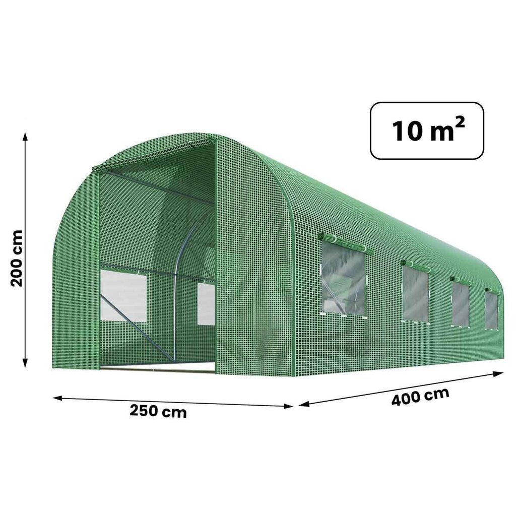 Puutarhakasvihuoneen kalvo 2,5 m x 4 m (10m2) hinta ja tiedot | Kasvihuoneet | hobbyhall.fi