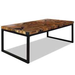 vidaXL Sohvapöytä Tiikki Hartsi 110x60x40 cm hinta ja tiedot | Sohvapöydät | hobbyhall.fi