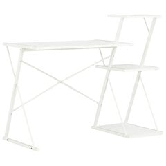 vidaXL Työpöytä hyllyllä valkoinen 116x50x93 cm hinta ja tiedot | Tietokonepöydät ja työpöydät | hobbyhall.fi