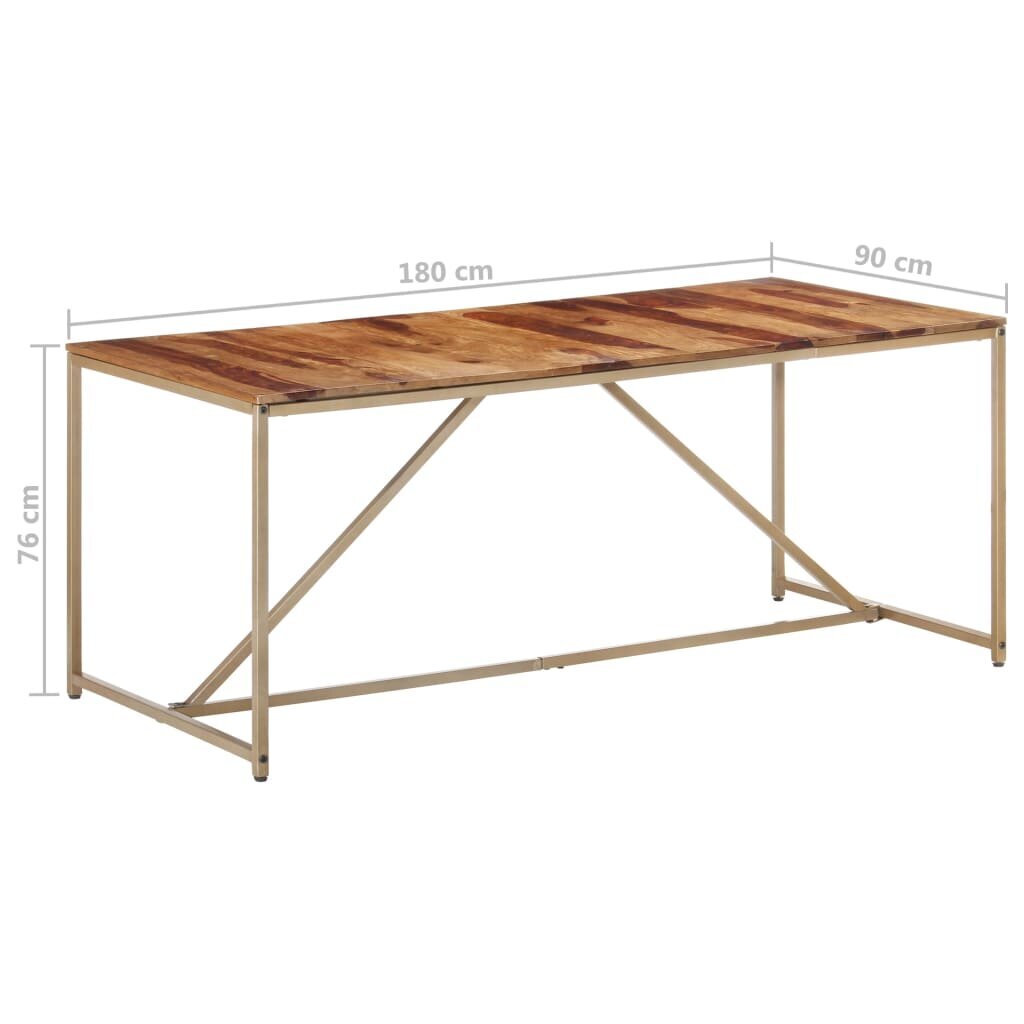 vidaXL Ruokapöytä 180x90x76 cm täysi seesampuu hinta ja tiedot | Ruokapöydät | hobbyhall.fi
