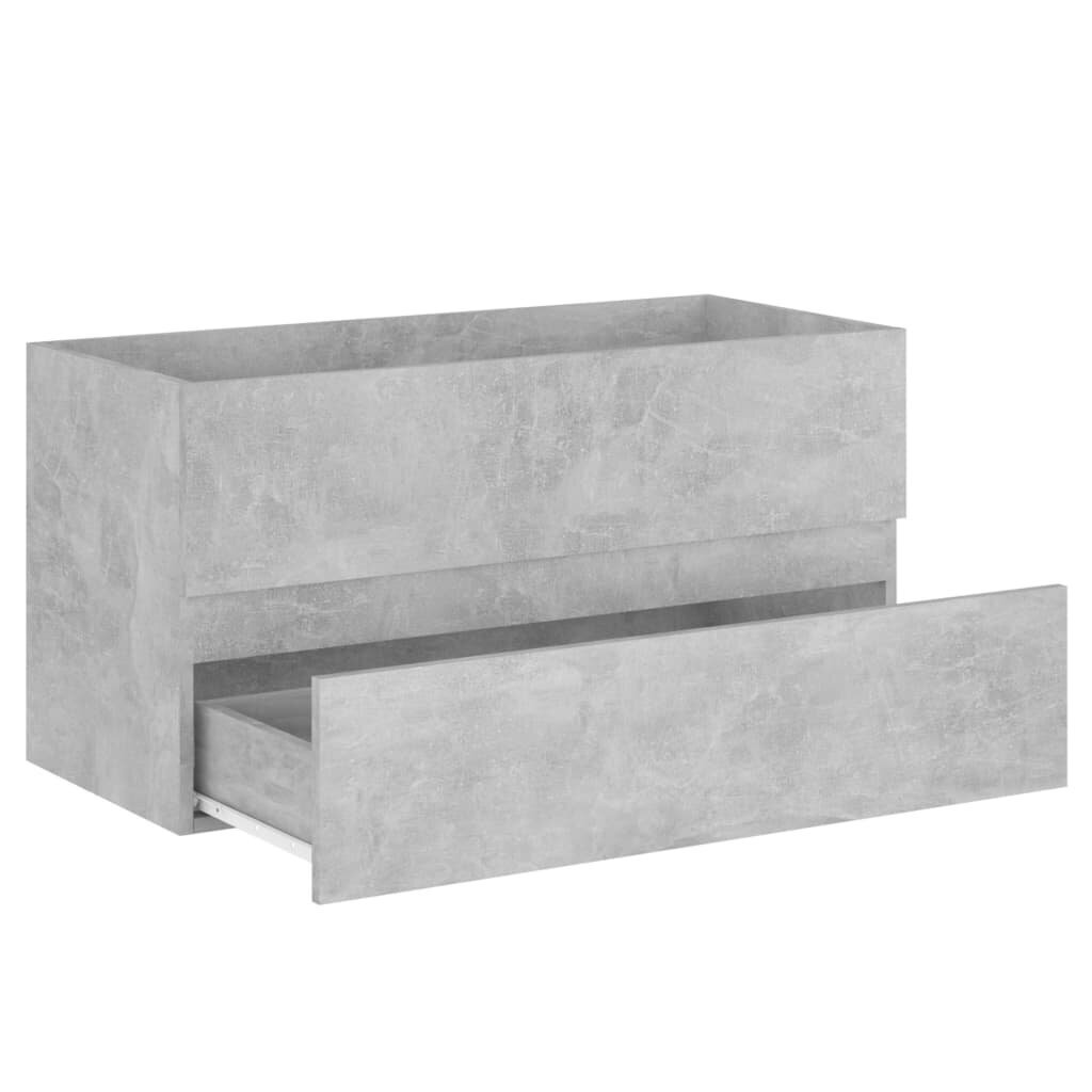 vidaXL Allaskaappi betoninharmaa 90x38,5x45 cm lastulevy hinta ja tiedot | Kylpyhuonekaapit | hobbyhall.fi