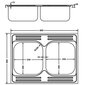 vidaXL Tiskiallas tupla-altailla hopea 800x600x155 mm ruostum. teräs hinta ja tiedot | Keittiöaltaat | hobbyhall.fi