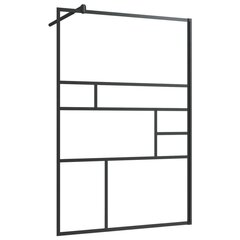 vidaXL Walk-in suihkun seinäke kirkas ESG-lasi 115x195 cm musta hinta ja tiedot | Suihkuseinät ja -ovet | hobbyhall.fi