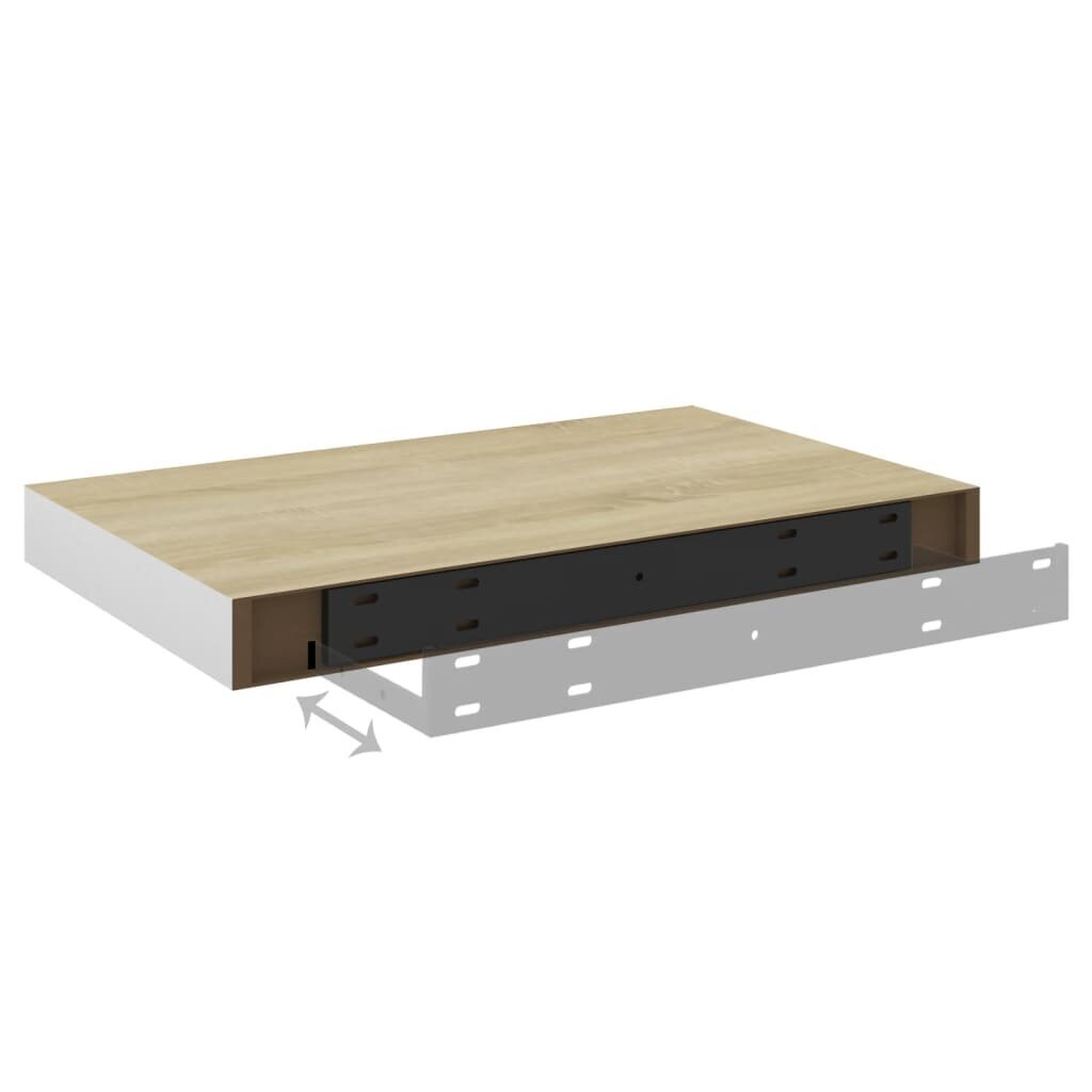 vidaXL Kelluvat seinähyllyt 4 kpl tammi ja valkoinen 40x23x3,8 cm MDF hinta ja tiedot | Hyllyt | hobbyhall.fi