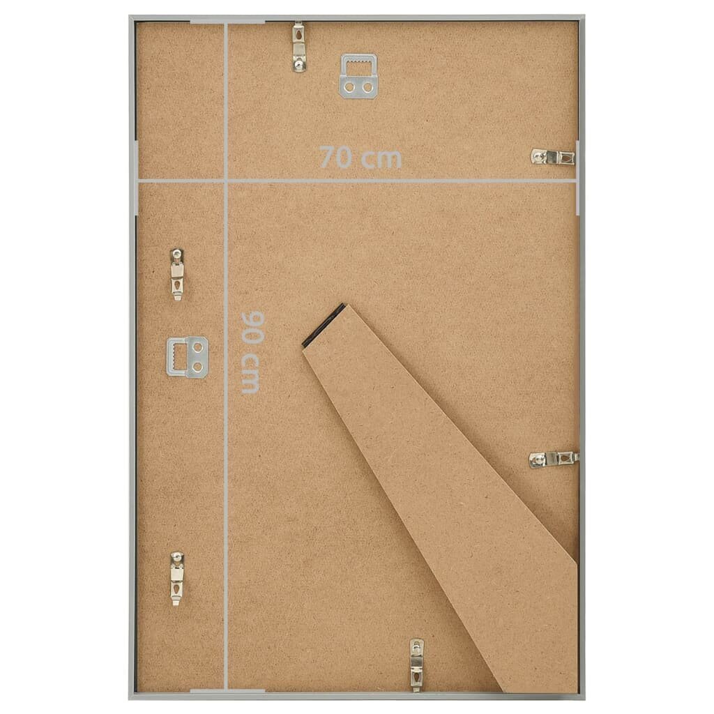 vidaXL Valokuvakehyskollaasi 3 kpl seinälle/pöydälle hopea 70x90cm MDF hinta ja tiedot | Valokuva-albumit -ja kehykset | hobbyhall.fi