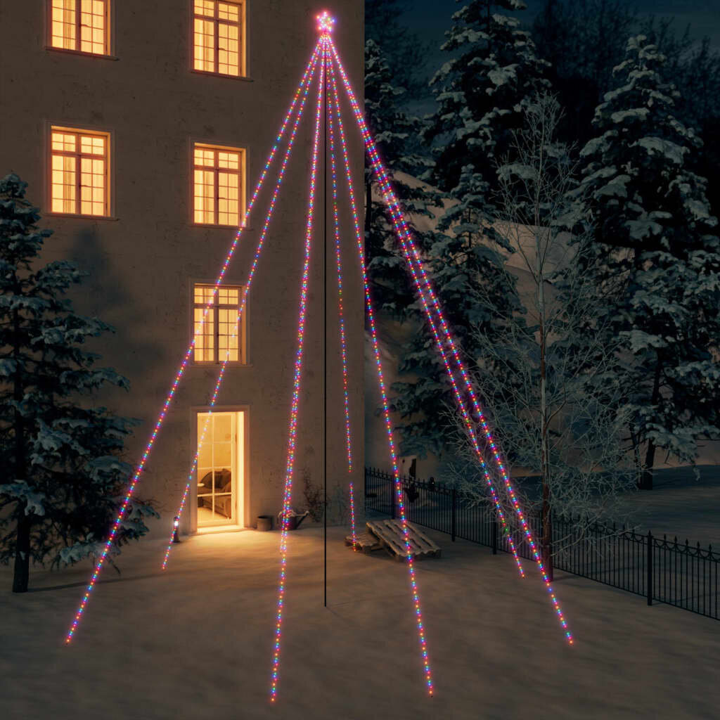 vidaXL Joulukuusen valot sisä-/ulkokäyttöön 1300 x LED värikäs 8 m hinta ja tiedot | Jouluvalot | hobbyhall.fi