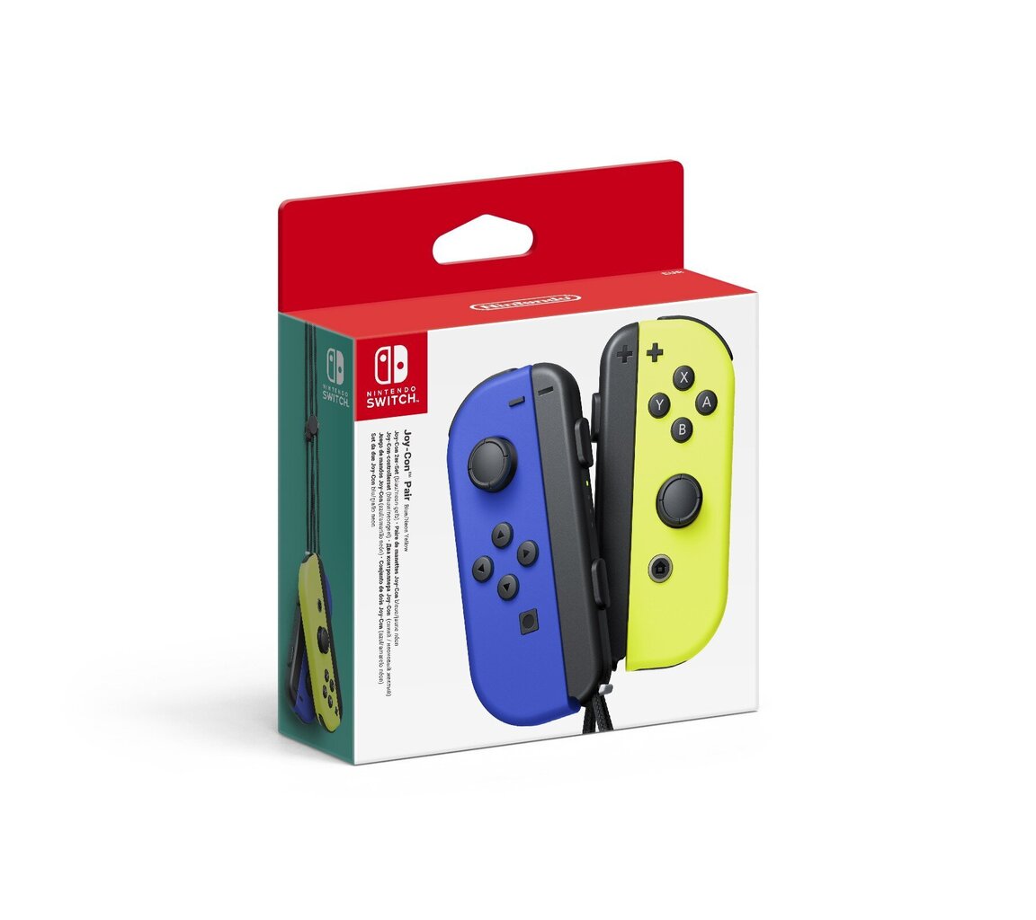 Nintendo Switch Joy-Con Pair -peliohjainpari, sininen ja neonkeltainen hinta ja tiedot | Ohjaimet ja lisätarvikkeet | hobbyhall.fi