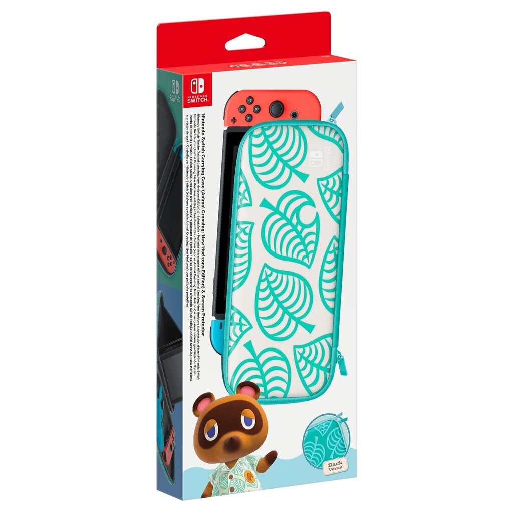 Switch Carrying Case and Screen Protector Official - Animal Crossing: New Horizons Edition hinta ja tiedot | Ohjaimet ja lisätarvikkeet | hobbyhall.fi