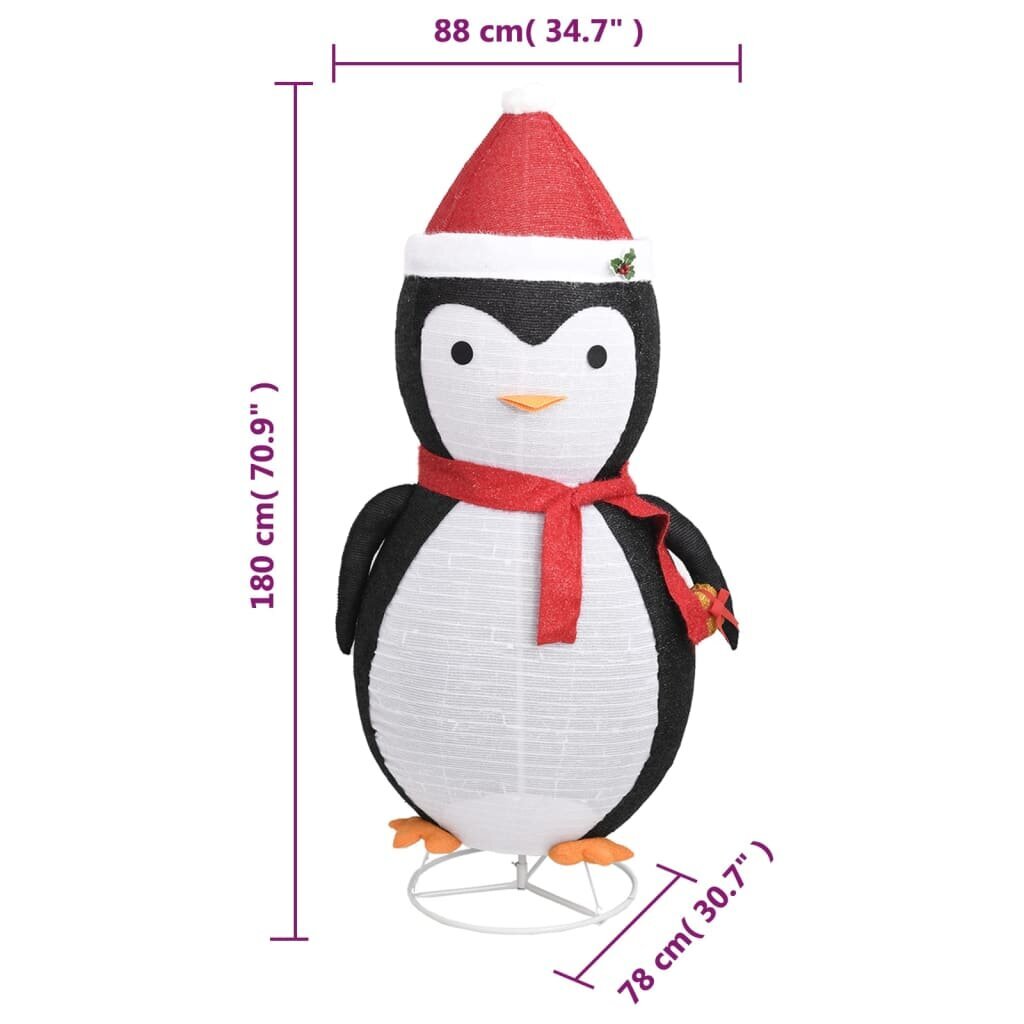 vidaXL Pingviini joulukoriste LED-valoilla ylellinen kangas 180 cm hinta ja tiedot | Joulukoristeet | hobbyhall.fi