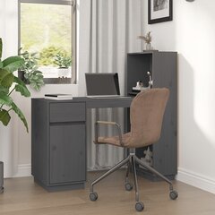 vidaXL Työpöytä harmaa 110x53x117 cm täysi mänty hinta ja tiedot | Tietokonepöydät ja työpöydät | hobbyhall.fi