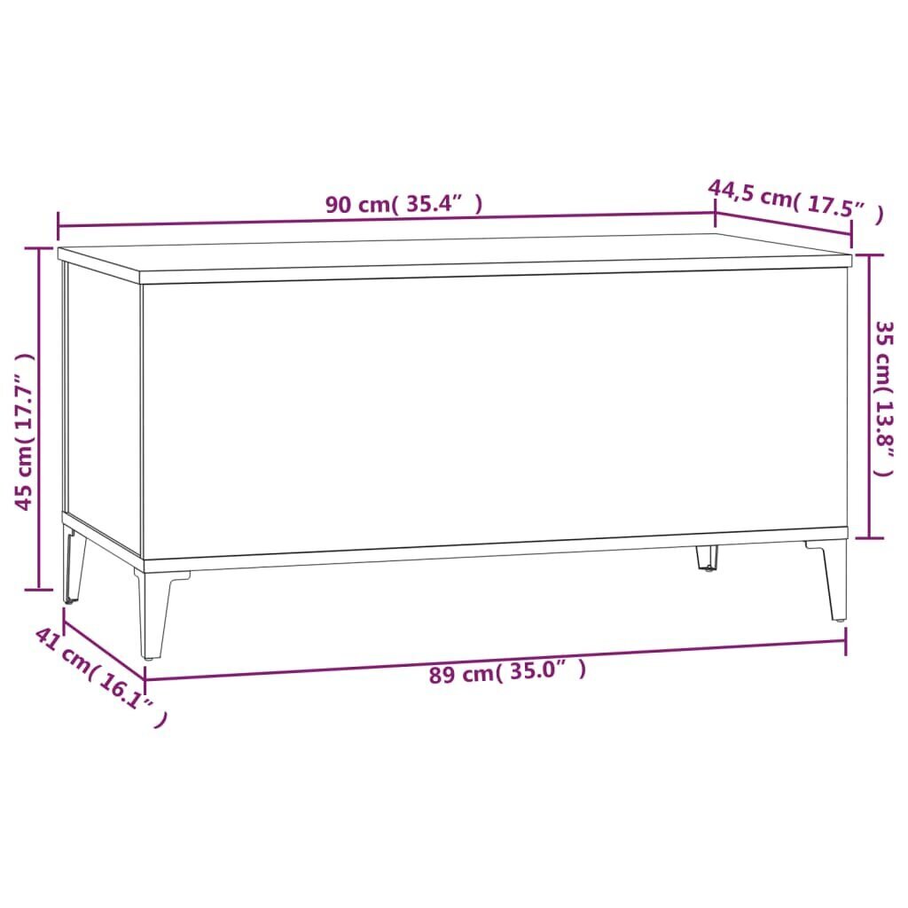 vidaXL Sohvapöytä valkoinen 90x44,5x45 cm tekninen puu hinta ja tiedot | Sohvapöydät | hobbyhall.fi