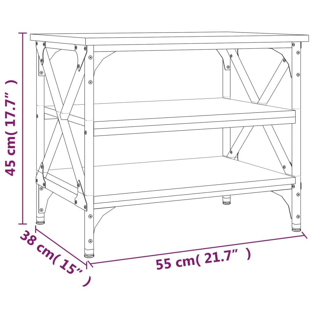 vidaXL Sivupöytä savutammi 55x38x45 cm tekninen puu hinta ja tiedot | Sohvapöydät | hobbyhall.fi