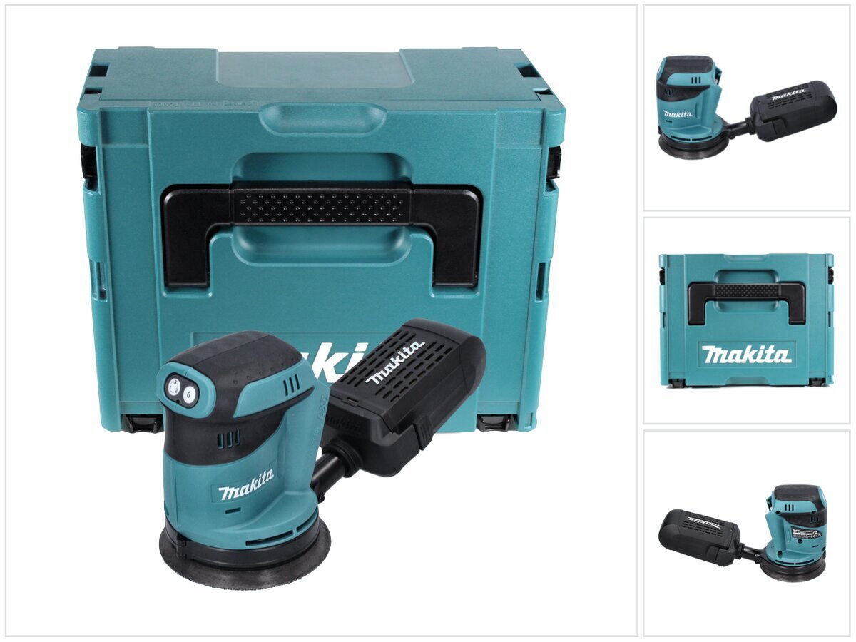 Akkukäyttöinen eksentrinen hiomakone Makita DBO 180 ZJ, 18 V, 125 mm, Makpac, ilman akkua ja laturia hinta ja tiedot | Hiomakoneet | hobbyhall.fi