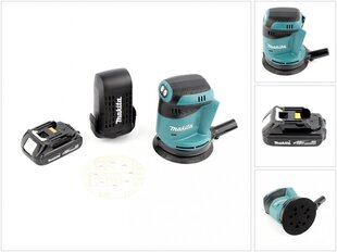 Akkukäyttöinen epäkeskohiomakone Makita DBO 180 Y1, 18 V, akulla 1,5 Ah, ilman laturia hinta ja tiedot | Hiomakoneet | hobbyhall.fi