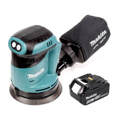 Makita DBO 180 G1 -akkukäyttöinen epäkeskohiomakone 18 V 125 mm + 1 x 6,0 Ah -akku - ilman laturia hinta ja tiedot | Hiomakoneet | hobbyhall.fi