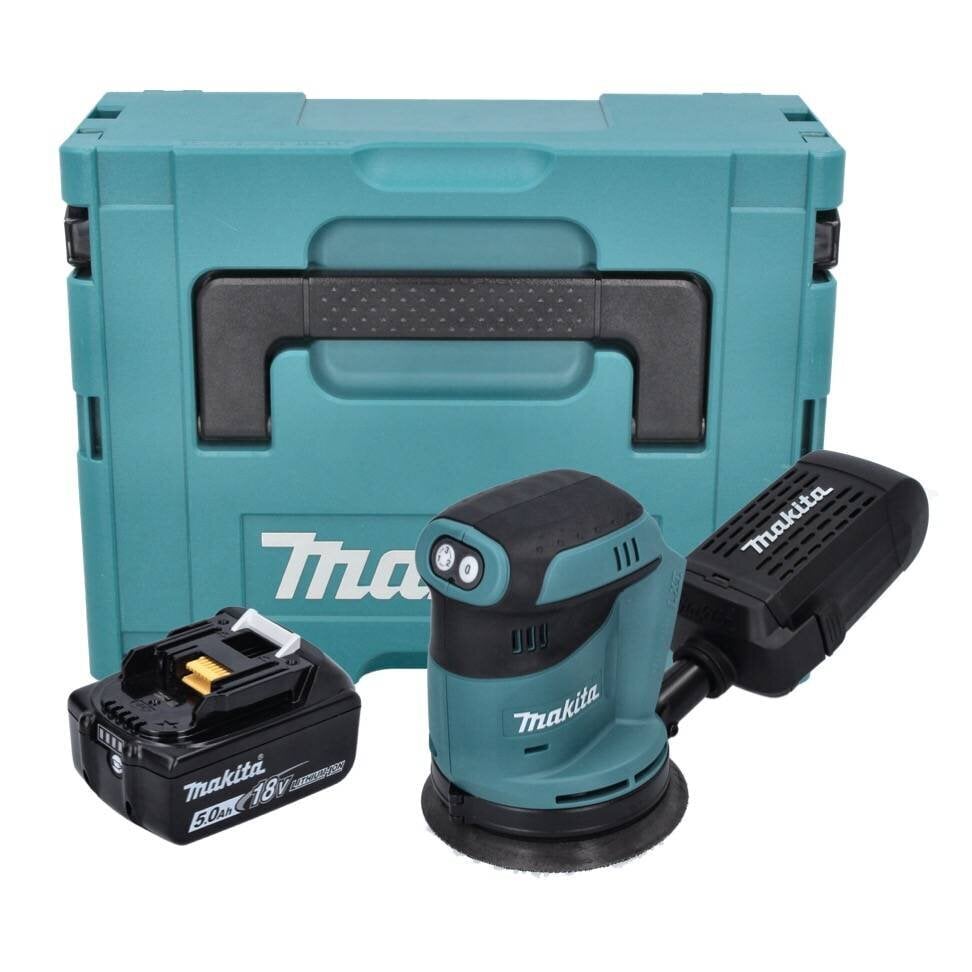 Makita DBO 180 G1J -akkukäyttöinen epäkeskohiomakone 18 V 125 mm + 1 x 6,0 Ah -akku + Makpac - ilman laturia hinta ja tiedot | Hiomakoneet | hobbyhall.fi