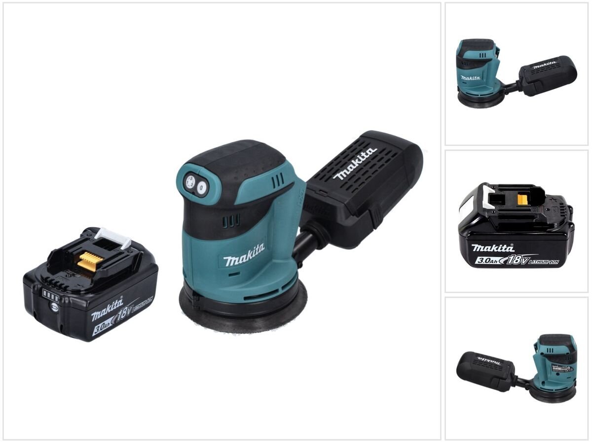 Makita DBO 180 F1 -akkukäyttöinen epäkeskohiomakone 18 V 125 mm + 1 x akku 3,0 Ah - ilman laturia hinta ja tiedot | Hiomakoneet | hobbyhall.fi