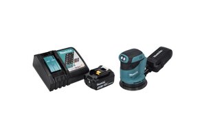 Makita DBO 180 RF1 -akkukäyttöinen epäkeskohiomakone 18 V 125 mm + 1 x akku 3,0 Ah + laturi hinta ja tiedot | Hiomakoneet | hobbyhall.fi