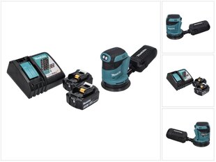 Makita DBO 180 RF -akkukäyttöinen epäkeskohiomakone 18 V 125 mm + 2 x 3.0 Ah -akku + laturi hinta ja tiedot | Hiomakoneet | hobbyhall.fi