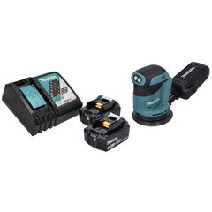 Makita DBO 180 RF -akkukäyttöinen epäkeskohiomakone 18 V 125 mm + 2 x 3.0 Ah -akku + laturi hinta ja tiedot | Hiomakoneet | hobbyhall.fi