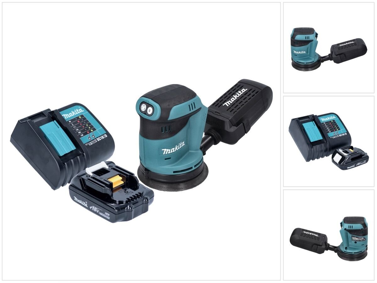 Akkukäyttöinen epäkeskohiomakone Makita DBO 180 SY1, 18 V, akulla ja laturilla hinta ja tiedot | Hiomakoneet | hobbyhall.fi