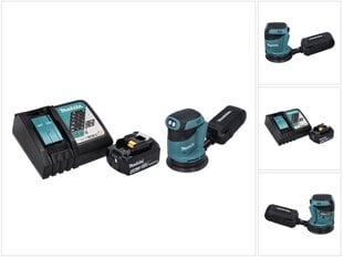 Akkukäyttöinen epäkeskohiomakone Makita DBO 180 RM1, 18 V, akulla ja laturilla hinta ja tiedot | Hiomakoneet | hobbyhall.fi