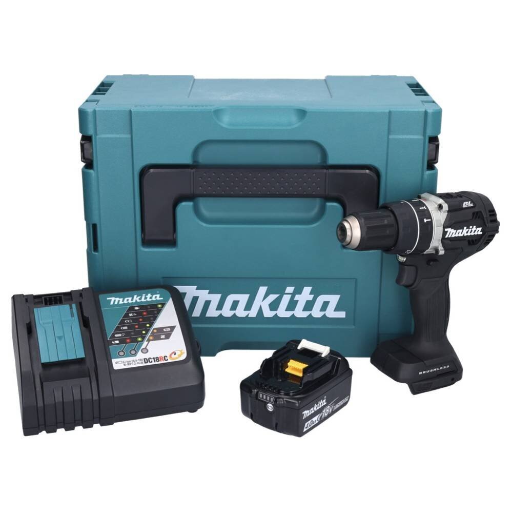 Akkuporakone Makita DHP 484 RM1JB, 18 V, akku ja laturi. hinta ja tiedot | Akkuporakoneet ja ruuvinvääntimet | hobbyhall.fi