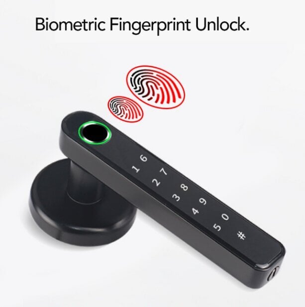 Smart biometrinen ovilukko kahvalla hinta ja tiedot | Ovenkahvat | hobbyhall.fi
