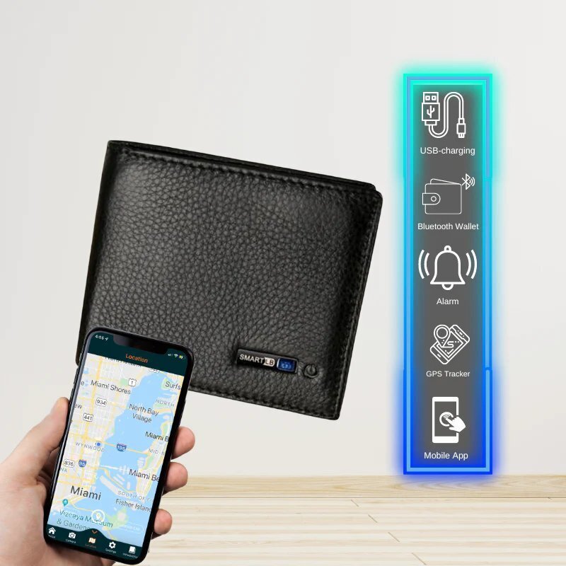 Smart Bluetooth-lompakko, sininen hinta ja tiedot | Miesten lompakot | hobbyhall.fi