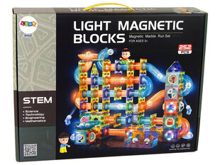 Magneettinen Light-up Builder, LeanToys, 252 el. hinta ja tiedot | LEGOT ja rakennuslelut | hobbyhall.fi