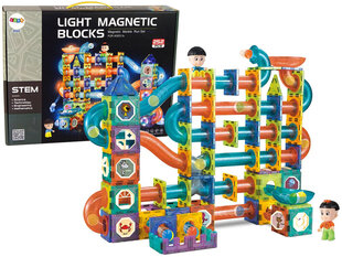 Magneettinen Light-up Builder, LeanToys, 252 el. hinta ja tiedot | LEGOT ja rakennuslelut | hobbyhall.fi