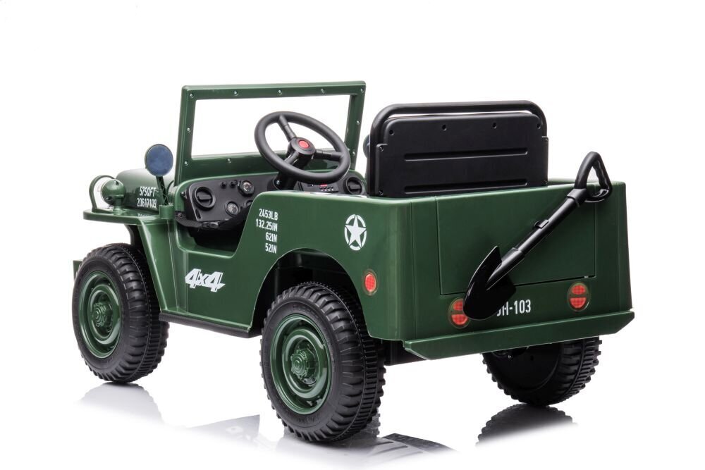 Lasten sähkökäyttöinen yksipaikkainen jeeppi JH-103 4x4, vihreä hinta ja tiedot | Lasten sähköautot | hobbyhall.fi