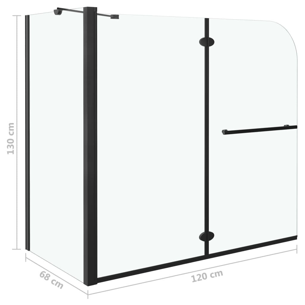 vidaXL Taittuva suihkukaappi ESG 120x68x130 cm musta hinta ja tiedot | Kylpyhuonetarvikkeet | hobbyhall.fi
