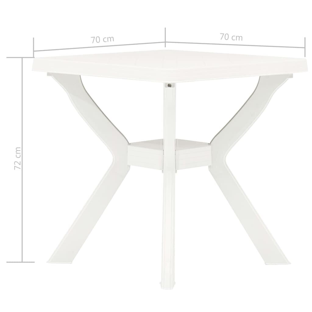 vidaXL Bistropöytä valkoinen 70x70x72 cm muovi hinta ja tiedot | Puutarhapöydät | hobbyhall.fi