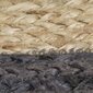vidaXL Käsintehty pyöreä juuttimatto tummanharmaalla reunalla 150 cm hinta ja tiedot | Isot matot | hobbyhall.fi
