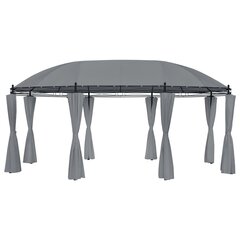 vidaXL Huvimaja verhoilla 520x349x255 cm antrasiitti hinta ja tiedot | Puutarhapaviljongit | hobbyhall.fi