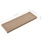 vidaXL Porrasmatot 15 kpl 65x21x4 cm vaaleanruskea hinta ja tiedot | Isot matot | hobbyhall.fi