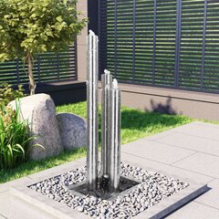 vidaXL Puutarhan suihkulähde hopea 48x34x123 cm ruostumaton teräs hinta ja tiedot | Puutarhakoristeet | hobbyhall.fi