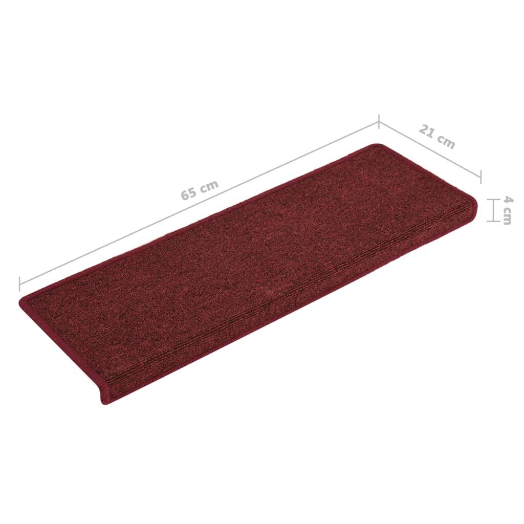 vidaXL Porrasmatot 15 kpl 65x21x4 cm mattapunainen hinta ja tiedot | Isot matot | hobbyhall.fi