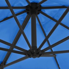 vidaXL Riippuva aurinkovarjo teräspylväällä taivaansininen 250x250 cm hinta ja tiedot | Aurinkovarjot ja markiisit | hobbyhall.fi
