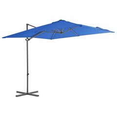 vidaXL Riippuva aurinkovarjo teräspylväällä taivaansininen 250x250 cm hinta ja tiedot | Aurinkovarjot ja markiisit | hobbyhall.fi