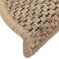 vidaXL Itsekiinnittyvät porrasmatot sisaltyyli 15 kpl 56x17x3 cm beige hinta ja tiedot | Isot matot | hobbyhall.fi