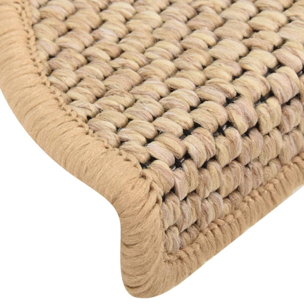 vidaXL Itsekiinnittyvät porrasmatot sisaltyyli 15 kpl 56x17x3 cm beige hinta ja tiedot | Isot matot | hobbyhall.fi