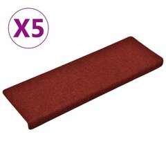 vidaXL Porrasmatot 5 kpl viininpunainen 65x21x4 cm neulahuopa hinta ja tiedot | Isot matot | hobbyhall.fi