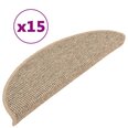 vidaXL Itsekiinnittyvät porrasmatot 15 kpl 56x17x3 cm tumma beige