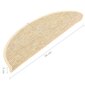 vidaXL Itsekiinnittyvät porrasmatot 15 kpl 56x17x3 cm vaalea beige hinta ja tiedot | Isot matot | hobbyhall.fi