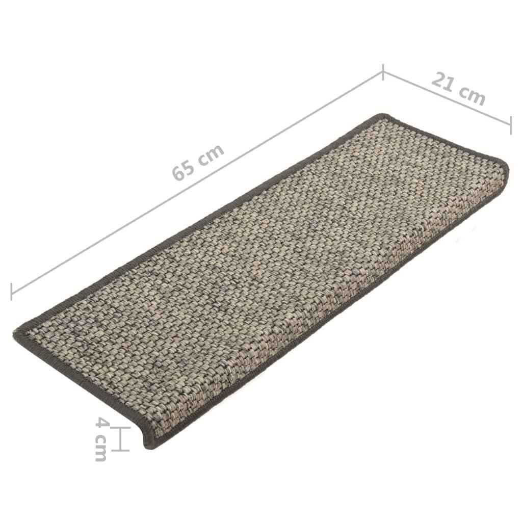 vidaXL Itsekiinnittyvät porrasmatot sisaltyyli 15 kpl 65x21x4 cm beige hinta ja tiedot | Isot matot | hobbyhall.fi