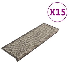 vidaXL Itsekiinnittyvät porrasmatot sisaltyyli 15 kpl 65x21x4 cm beige hinta ja tiedot | Isot matot | hobbyhall.fi