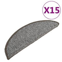 vidaXL Porrasmatot 15 kpl harmaa 56x17x3 cm hinta ja tiedot | Isot matot | hobbyhall.fi